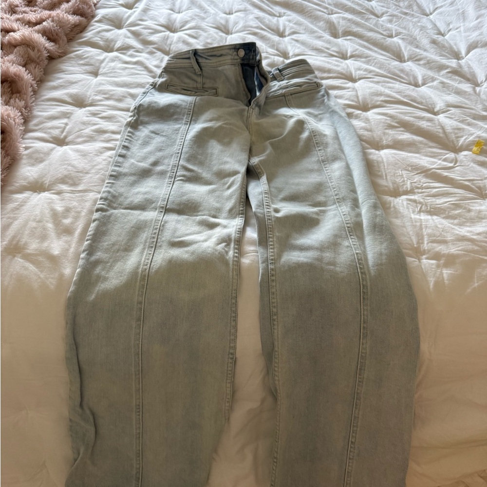 Free People Womens Bootcut Flare Light Blue Star Patch Jeans - Picture 5 of 6